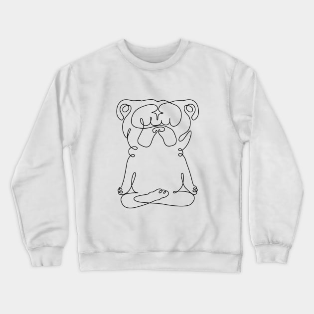 One Line English Bulldog Easy Pose Crewneck Sweatshirt by huebucket